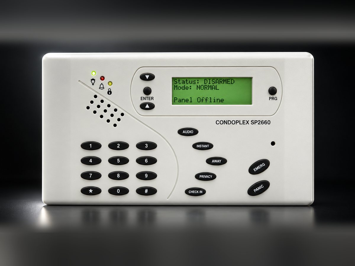 Condoplex SP2660 in-suite alarm panel with keypad