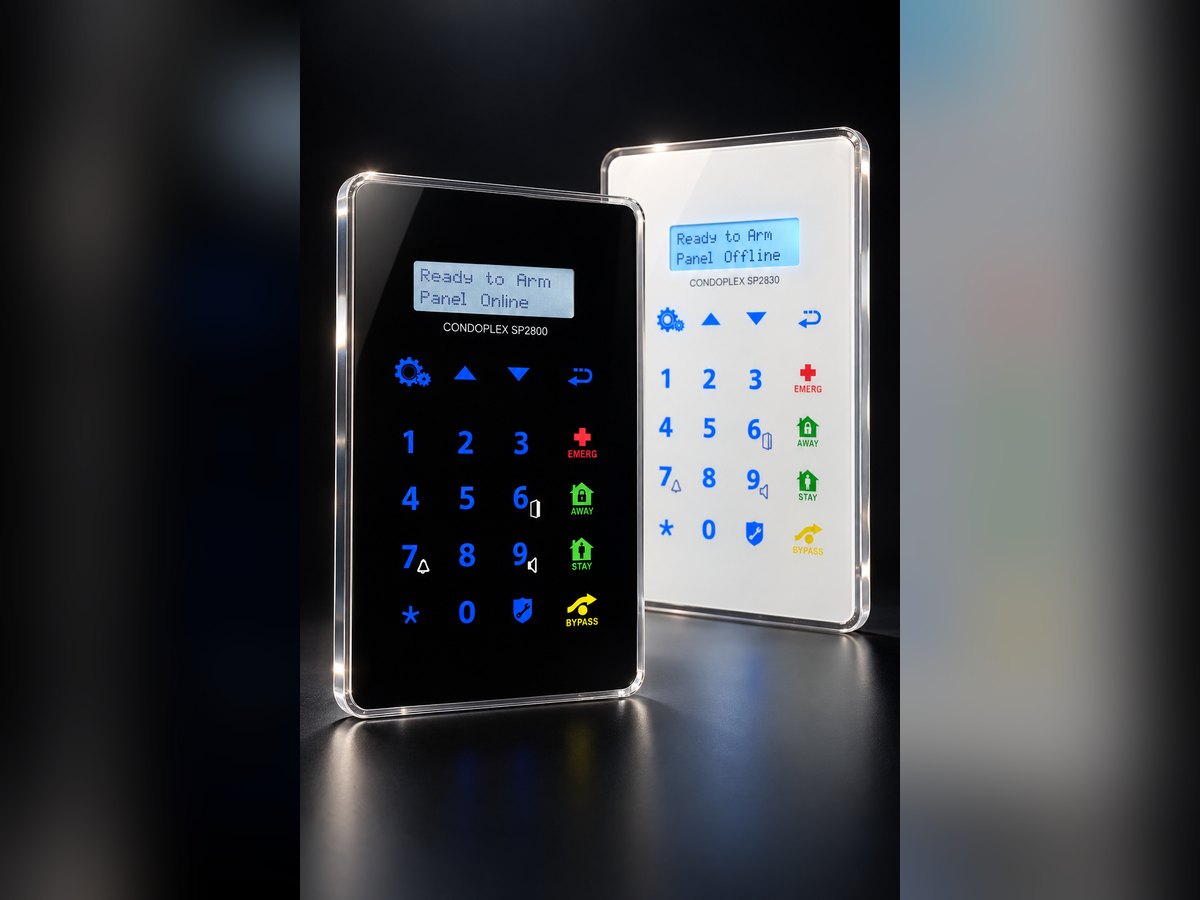 Condoplex SP2800 suite panel in black, shown with the white SP2830